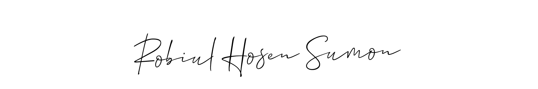 Also we have Robiul Hosen Sumon name is the best signature style. Create professional handwritten signature collection using Allison_Script autograph style. Robiul Hosen Sumon signature style 2 images and pictures png