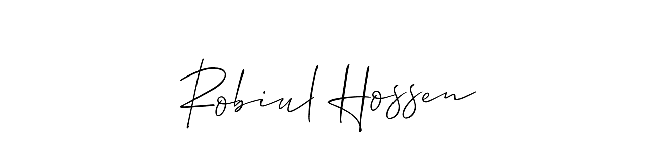 How to make Robiul Hossen name signature. Use Allison_Script style for creating short signs online. This is the latest handwritten sign. Robiul Hossen signature style 2 images and pictures png