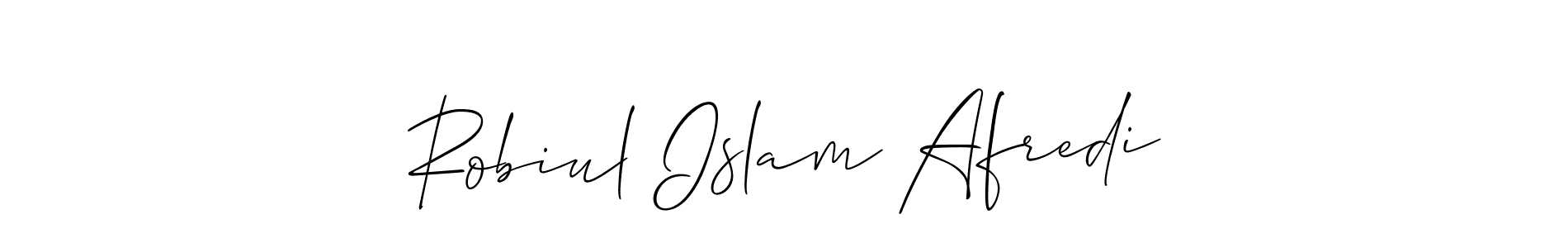 Create a beautiful signature design for name Robiul Islam Afredi. With this signature (Allison_Script) fonts, you can make a handwritten signature for free. Robiul Islam Afredi signature style 2 images and pictures png