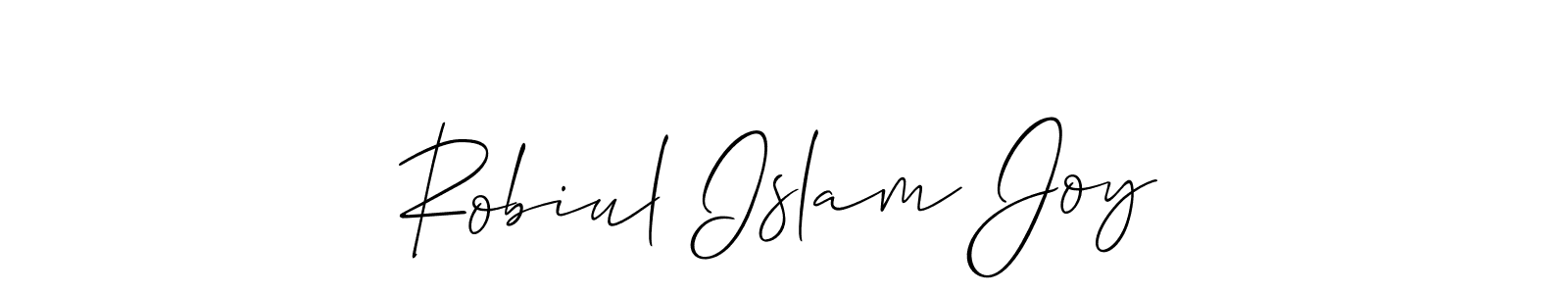 How to make Robiul Islam Joy name signature. Use Allison_Script style for creating short signs online. This is the latest handwritten sign. Robiul Islam Joy signature style 2 images and pictures png