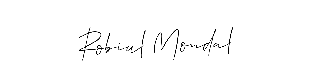 Make a short Robiul Mondal signature style. Manage your documents anywhere anytime using Allison_Script. Create and add eSignatures, submit forms, share and send files easily. Robiul Mondal signature style 2 images and pictures png