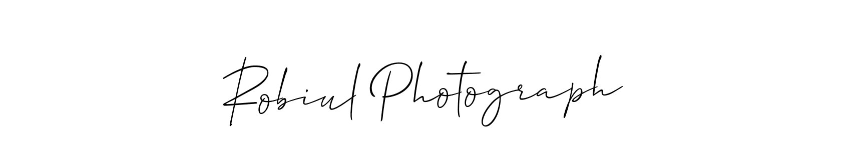 How to make Robiul Photograph signature? Allison_Script is a professional autograph style. Create handwritten signature for Robiul Photograph name. Robiul Photograph signature style 2 images and pictures png