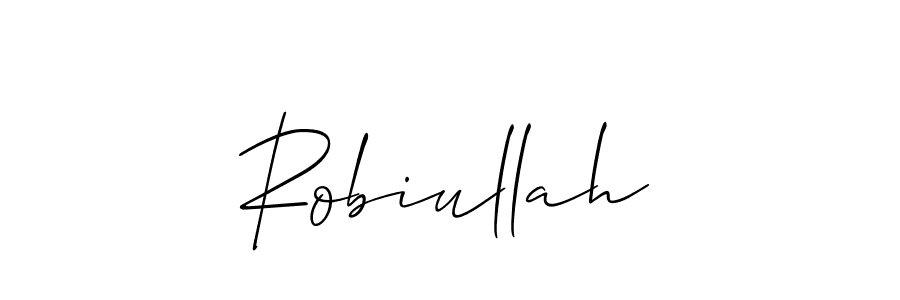 Also You can easily find your signature by using the search form. We will create Robiullah name handwritten signature images for you free of cost using Allison_Script sign style. Robiullah signature style 2 images and pictures png