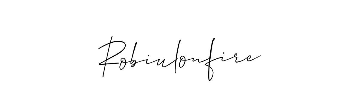 It looks lik you need a new signature style for name Robiulonfire. Design unique handwritten (Allison_Script) signature with our free signature maker in just a few clicks. Robiulonfire signature style 2 images and pictures png
