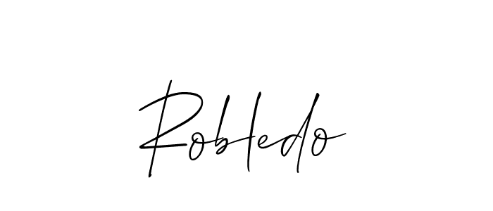 Use a signature maker to create a handwritten signature online. With this signature software, you can design (Allison_Script) your own signature for name Robledo. Robledo signature style 2 images and pictures png