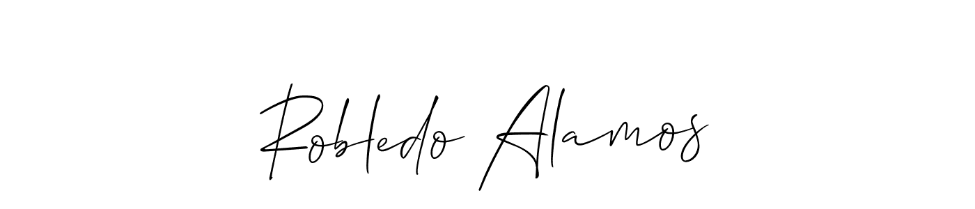 This is the best signature style for the Robledo Alamos name. Also you like these signature font (Allison_Script). Mix name signature. Robledo Alamos signature style 2 images and pictures png
