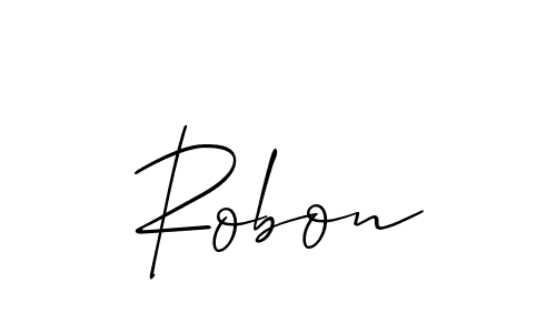 Allison_Script is a professional signature style that is perfect for those who want to add a touch of class to their signature. It is also a great choice for those who want to make their signature more unique. Get Robon name to fancy signature for free. Robon signature style 2 images and pictures png