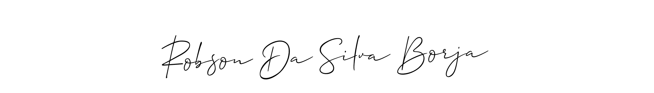 The best way (Allison_Script) to make a short signature is to pick only two or three words in your name. The name Robson Da Silva Borja include a total of six letters. For converting this name. Robson Da Silva Borja signature style 2 images and pictures png