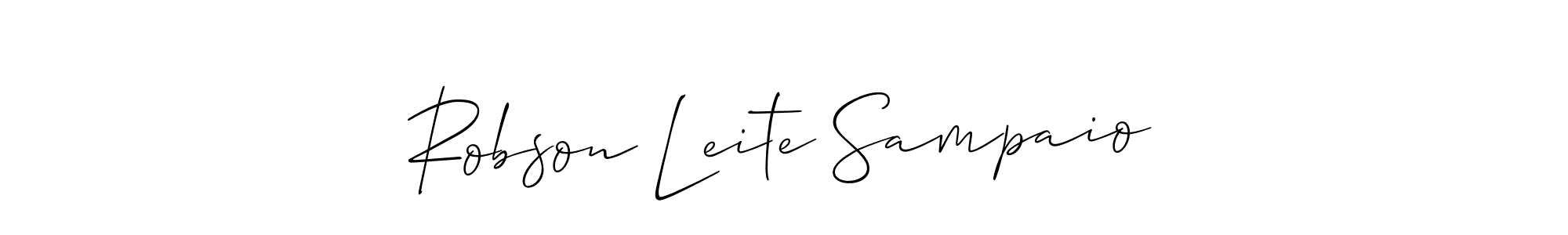 You should practise on your own different ways (Allison_Script) to write your name (Robson Leite Sampaio) in signature. don't let someone else do it for you. Robson Leite Sampaio signature style 2 images and pictures png