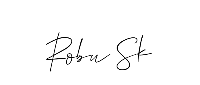 Make a beautiful signature design for name Robu Sk. With this signature (Allison_Script) style, you can create a handwritten signature for free. Robu Sk signature style 2 images and pictures png