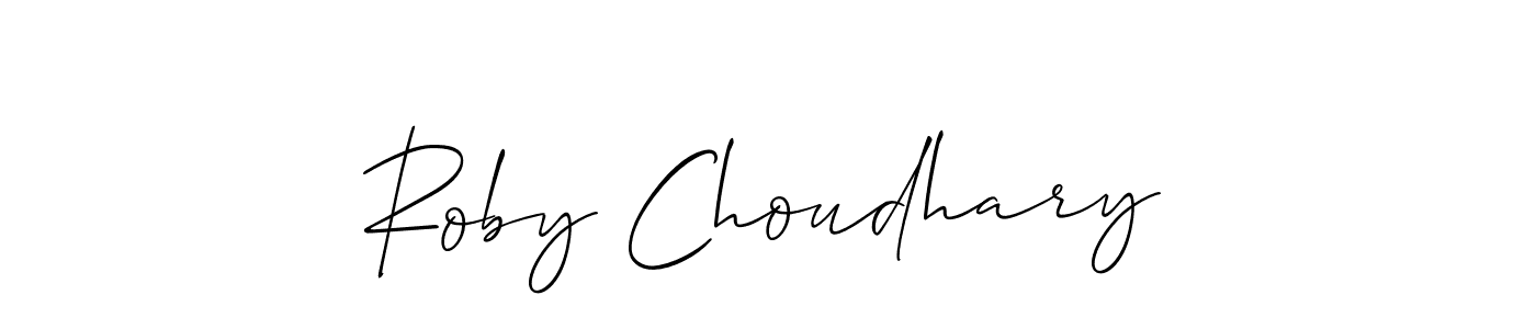You should practise on your own different ways (Allison_Script) to write your name (Roby Choudhary) in signature. don't let someone else do it for you. Roby Choudhary signature style 2 images and pictures png