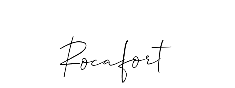 Use a signature maker to create a handwritten signature online. With this signature software, you can design (Allison_Script) your own signature for name Rocafort. Rocafort signature style 2 images and pictures png