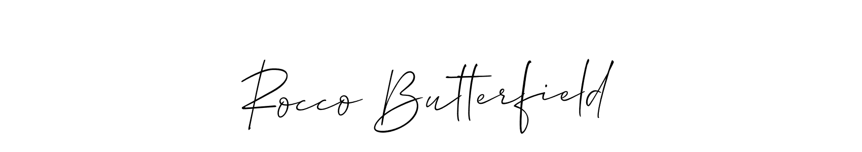 Also You can easily find your signature by using the search form. We will create Rocco Butterfield name handwritten signature images for you free of cost using Allison_Script sign style. Rocco Butterfield signature style 2 images and pictures png