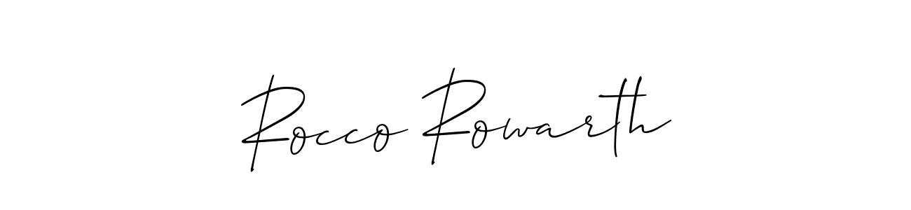 Create a beautiful signature design for name Rocco Rowarth. With this signature (Allison_Script) fonts, you can make a handwritten signature for free. Rocco Rowarth signature style 2 images and pictures png