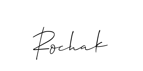 Use a signature maker to create a handwritten signature online. With this signature software, you can design (Allison_Script) your own signature for name Rochak. Rochak signature style 2 images and pictures png