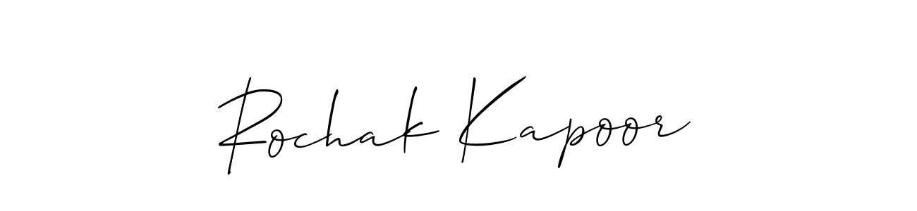 You should practise on your own different ways (Allison_Script) to write your name (Rochak Kapoor) in signature. don't let someone else do it for you. Rochak Kapoor signature style 2 images and pictures png