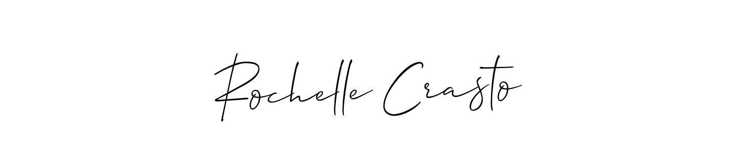 Make a beautiful signature design for name Rochelle Crasto. With this signature (Allison_Script) style, you can create a handwritten signature for free. Rochelle Crasto signature style 2 images and pictures png