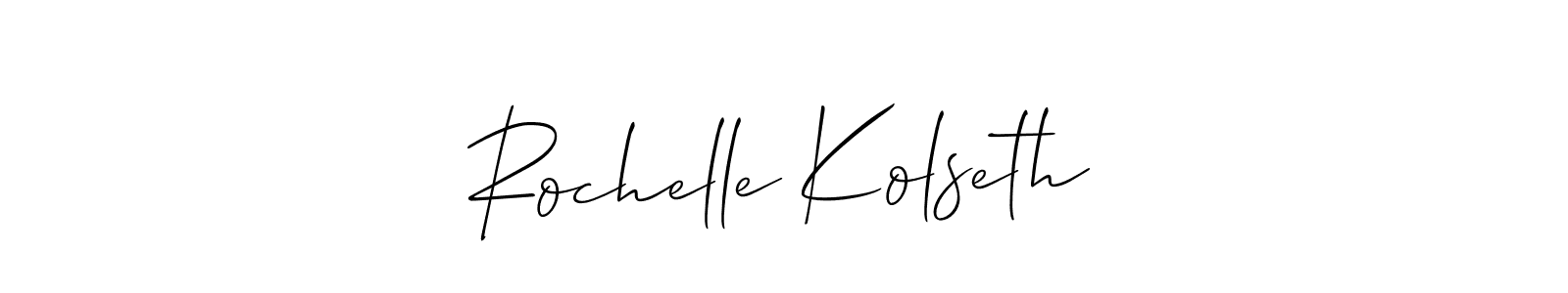 How to Draw Rochelle Kolseth signature style? Allison_Script is a latest design signature styles for name Rochelle Kolseth. Rochelle Kolseth signature style 2 images and pictures png