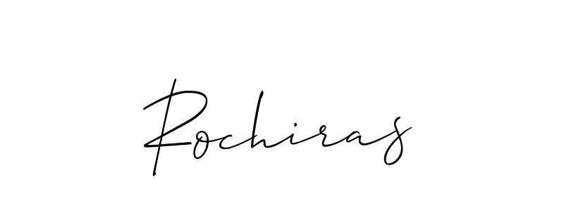 Use a signature maker to create a handwritten signature online. With this signature software, you can design (Allison_Script) your own signature for name Rochiras. Rochiras signature style 2 images and pictures png