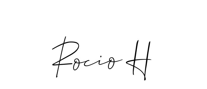 Use a signature maker to create a handwritten signature online. With this signature software, you can design (Allison_Script) your own signature for name Rocio H. Rocio H signature style 2 images and pictures png