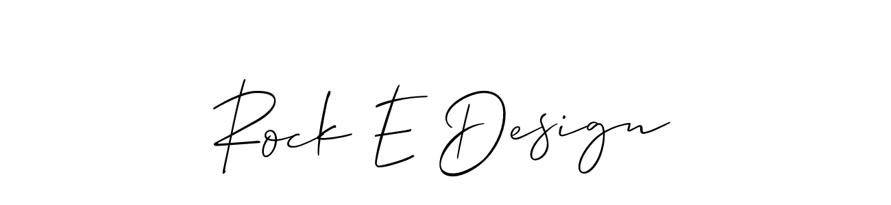 The best way (Allison_Script) to make a short signature is to pick only two or three words in your name. The name Rock E Design include a total of six letters. For converting this name. Rock E Design signature style 2 images and pictures png