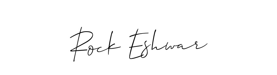 if you are searching for the best signature style for your name Rock Eshwar. so please give up your signature search. here we have designed multiple signature styles  using Allison_Script. Rock Eshwar signature style 2 images and pictures png
