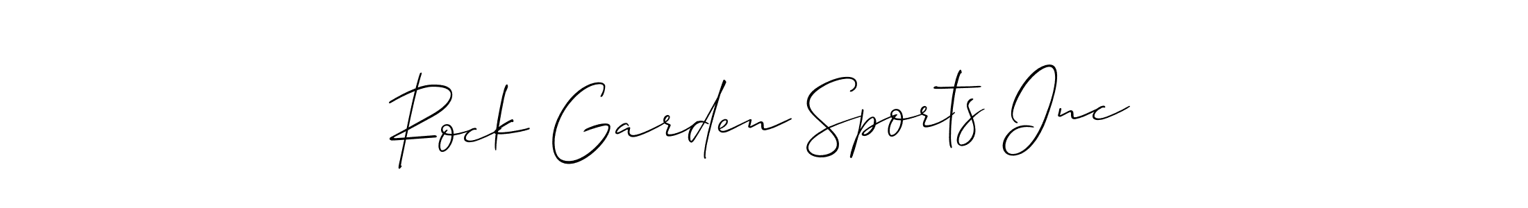 Make a beautiful signature design for name Rock Garden Sports Inc. With this signature (Allison_Script) style, you can create a handwritten signature for free. Rock Garden Sports Inc signature style 2 images and pictures png