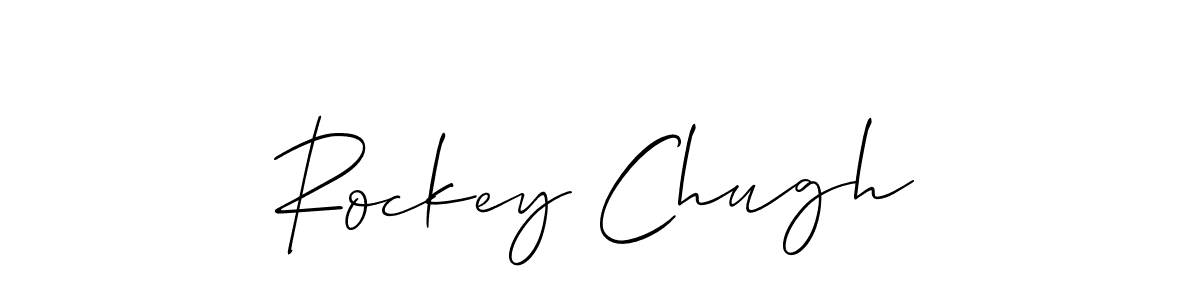 How to make Rockey Chugh signature? Allison_Script is a professional autograph style. Create handwritten signature for Rockey Chugh name. Rockey Chugh signature style 2 images and pictures png