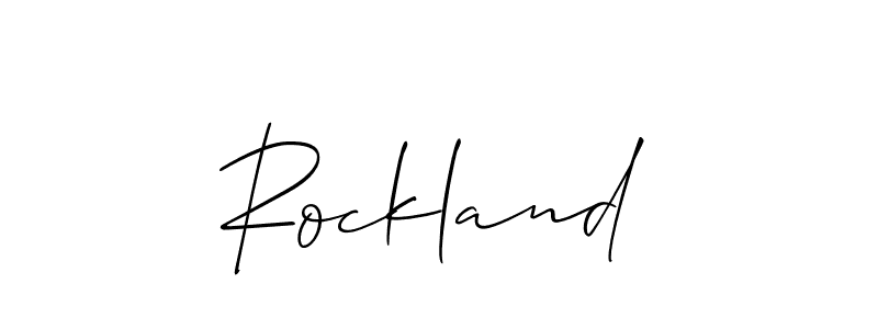 How to make Rockland name signature. Use Allison_Script style for creating short signs online. This is the latest handwritten sign. Rockland signature style 2 images and pictures png