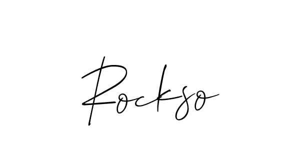 How to make Rockso signature? Allison_Script is a professional autograph style. Create handwritten signature for Rockso name. Rockso signature style 2 images and pictures png