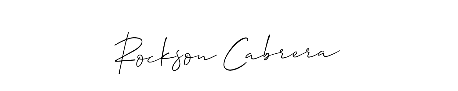 It looks lik you need a new signature style for name Rockson Cabrera. Design unique handwritten (Allison_Script) signature with our free signature maker in just a few clicks. Rockson Cabrera signature style 2 images and pictures png