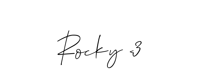 This is the best signature style for the Rocky <3 name. Also you like these signature font (Allison_Script). Mix name signature. Rocky <3 signature style 2 images and pictures png