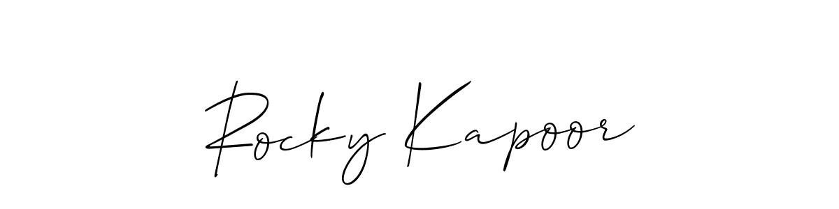 Create a beautiful signature design for name Rocky Kapoor. With this signature (Allison_Script) fonts, you can make a handwritten signature for free. Rocky Kapoor signature style 2 images and pictures png