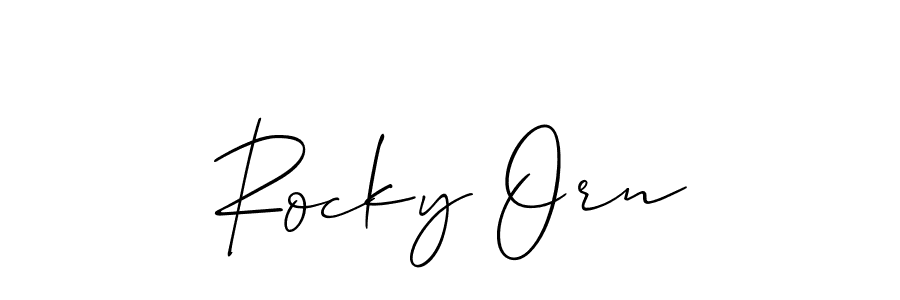 It looks lik you need a new signature style for name Rocky Orn. Design unique handwritten (Allison_Script) signature with our free signature maker in just a few clicks. Rocky Orn signature style 2 images and pictures png