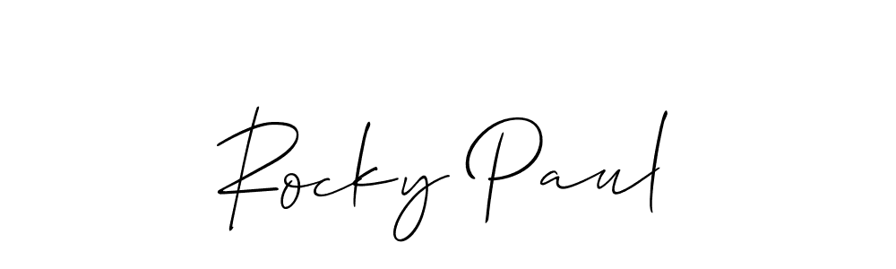 Also You can easily find your signature by using the search form. We will create Rocky Paul name handwritten signature images for you free of cost using Allison_Script sign style. Rocky Paul signature style 2 images and pictures png