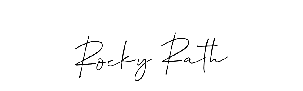 Make a beautiful signature design for name Rocky Rath. With this signature (Allison_Script) style, you can create a handwritten signature for free. Rocky Rath signature style 2 images and pictures png