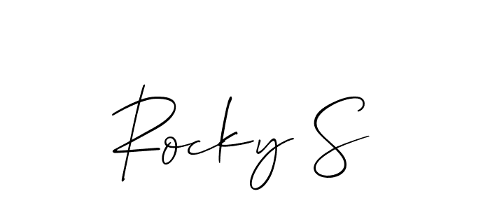 Also You can easily find your signature by using the search form. We will create Rocky S name handwritten signature images for you free of cost using Allison_Script sign style. Rocky S signature style 2 images and pictures png