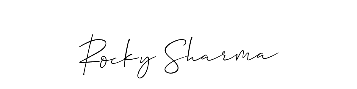 How to make Rocky Sharma signature? Allison_Script is a professional autograph style. Create handwritten signature for Rocky Sharma name. Rocky Sharma signature style 2 images and pictures png