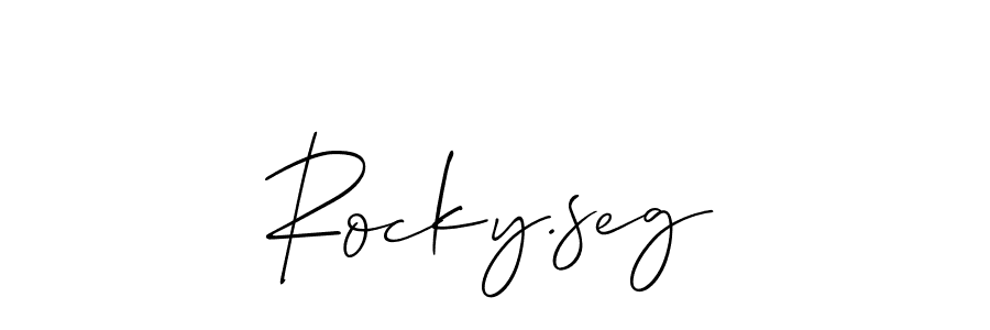 Also You can easily find your signature by using the search form. We will create Rocky.seg name handwritten signature images for you free of cost using Allison_Script sign style. Rocky.seg signature style 2 images and pictures png