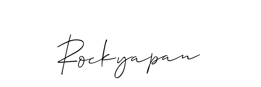 You should practise on your own different ways (Allison_Script) to write your name (Rockyapan) in signature. don't let someone else do it for you. Rockyapan signature style 2 images and pictures png