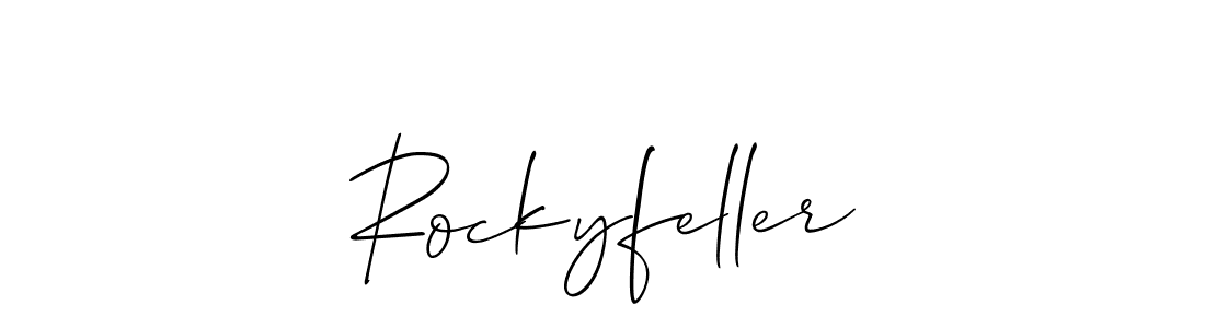 You should practise on your own different ways (Allison_Script) to write your name (Rockyfeller) in signature. don't let someone else do it for you. Rockyfeller signature style 2 images and pictures png