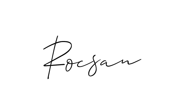 The best way (Allison_Script) to make a short signature is to pick only two or three words in your name. The name Rocsan include a total of six letters. For converting this name. Rocsan signature style 2 images and pictures png