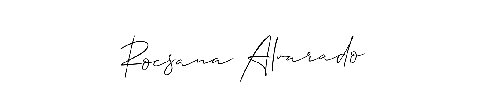 Use a signature maker to create a handwritten signature online. With this signature software, you can design (Allison_Script) your own signature for name Rocsana Alvarado. Rocsana Alvarado signature style 2 images and pictures png