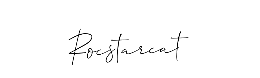 The best way (Allison_Script) to make a short signature is to pick only two or three words in your name. The name Rocstarcat include a total of six letters. For converting this name. Rocstarcat signature style 2 images and pictures png