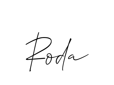 You should practise on your own different ways (Allison_Script) to write your name (Roda) in signature. don't let someone else do it for you. Roda signature style 2 images and pictures png