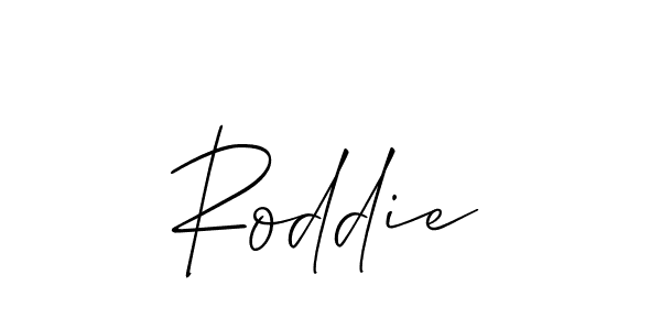 How to make Roddie name signature. Use Allison_Script style for creating short signs online. This is the latest handwritten sign. Roddie signature style 2 images and pictures png