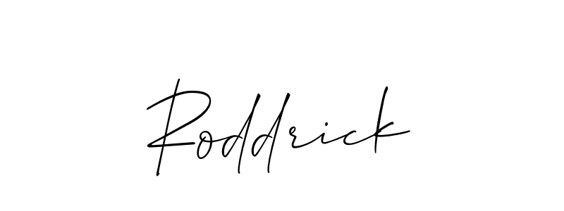 Use a signature maker to create a handwritten signature online. With this signature software, you can design (Allison_Script) your own signature for name Roddrick. Roddrick signature style 2 images and pictures png