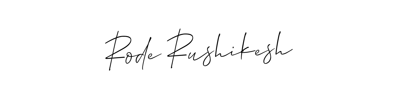 Similarly Allison_Script is the best handwritten signature design. Signature creator online .You can use it as an online autograph creator for name Rode Rushikesh. Rode Rushikesh signature style 2 images and pictures png