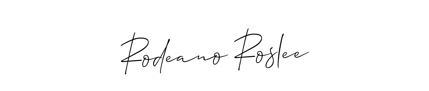Also we have Rodeano Roslee name is the best signature style. Create professional handwritten signature collection using Allison_Script autograph style. Rodeano Roslee signature style 2 images and pictures png