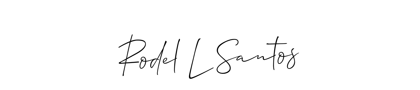 See photos of Rodel L Santos official signature by Spectra . Check more albums & portfolios. Read reviews & check more about Allison_Script font. Rodel L Santos signature style 2 images and pictures png